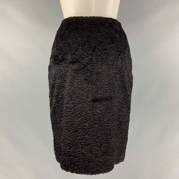 JAD RACHA Black Textured Pencil Below Knee Skirt - Picture 3 of 4